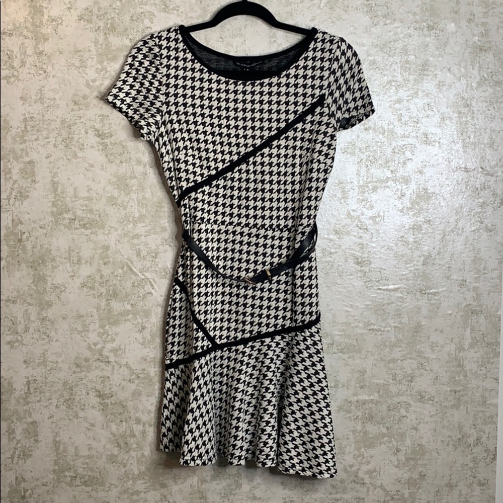 Black and white midi dress